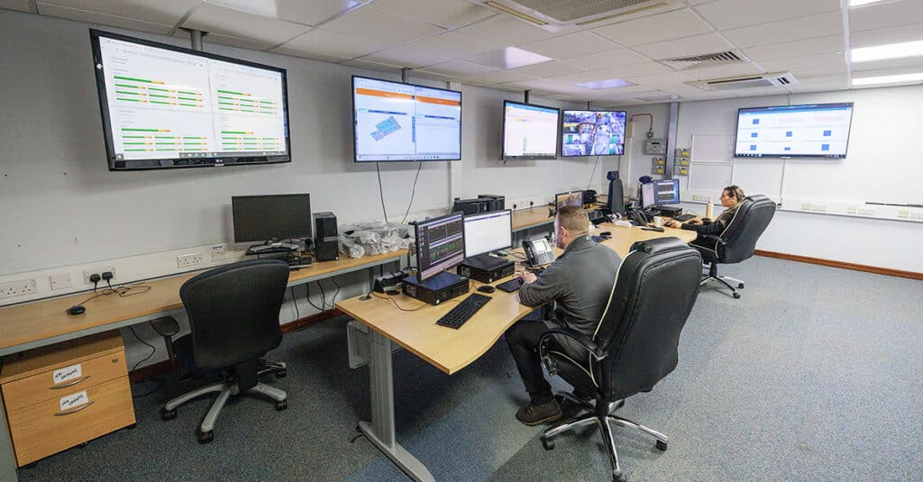 Employees working at the Getronics Runcorn Data Centre